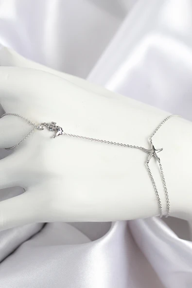 Tahtakale Toptancı Pirinç Zirkon Taşlı Deniz Atı Ve Yıldız Model Gümüş Renk Şahmeran 712 - 1