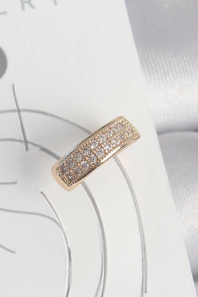 Pirinç Gold Renk Zirkon Taşlı Kadın Kıkırdak Küpe - TJ-BKP10577 ürün görseli