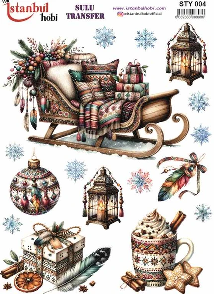 İstanbul Hobi Yılbaşı Temalı Sulu Transfer STY004 (25x35) ürün görseli