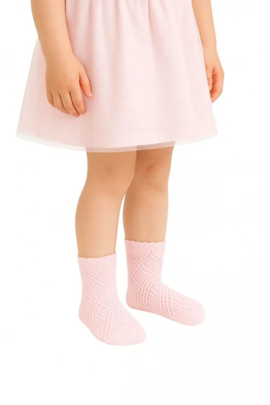 Dantelli Fileli Okul Çorabı - 12