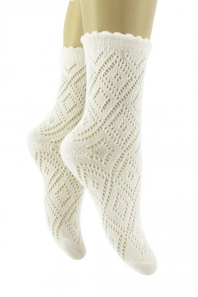 Dantelli Fileli Okul Çorabı - 8