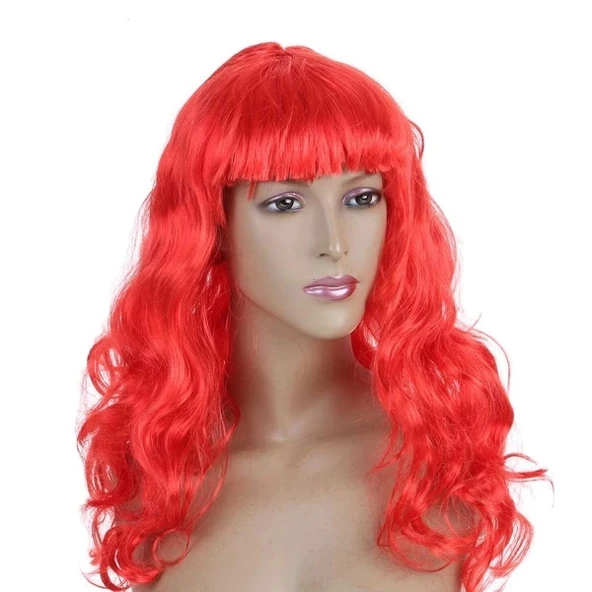 Dalgalı Kırmızı Peruk Saç ürün görseli 1