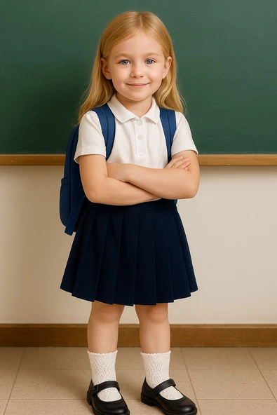 Dantelli Fileli Okul Çorabı - 2