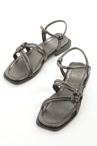 MİA026-1571 Kadın Taşlı Abiye Günlük-Düğün-Eğlence-PLATİN Tatil  Sandaleti - Resim 3