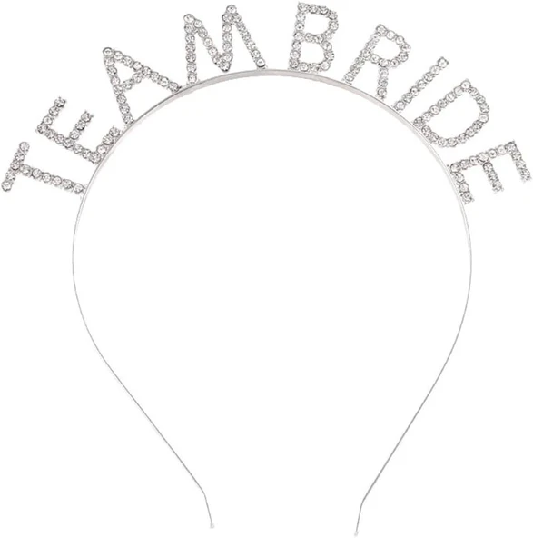 Gümüş Kaplama Kristal Taşlı Team Bride Taç ürün görseli 1