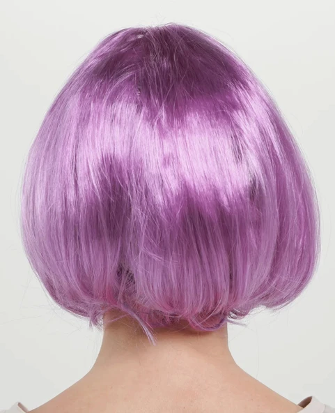 Düz Kesim Küt Parti Peruğu Rose Pembe - Resim 2