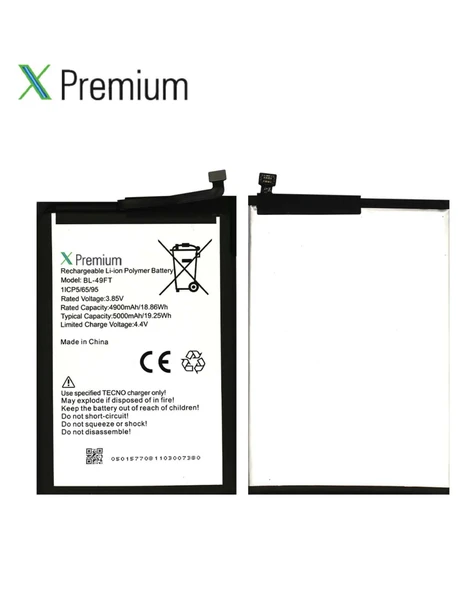 Xpremium Tecno Spark 7 Pro / Spark Go 2022 / Spark 6 Go / Spark 8c / Pop 5 Lite Batarya Pil Süper Yüksek Kalite 5000 mAh BL-49FT - 4