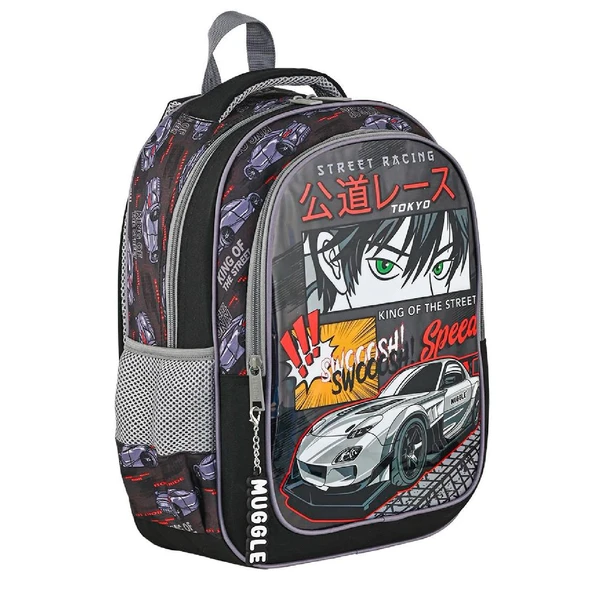 Muggle 2 Bölmeli Tokyo Speed Okul Sırt Çantası (MU-9136) - Resim 3