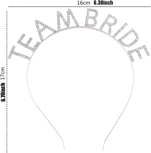 Gümüş Kaplama Kristal Taşlı Team Bride Taç - Resim 2