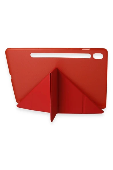 Samsung Galaxy Tab A9 Kılıf Kalemlikli Mars Tablet Kılıfı - Kırmızı - Resim 3