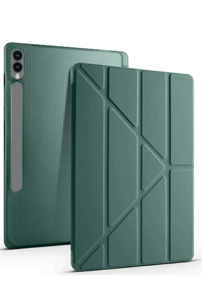 Samsung Galaxy X610 Tab S9 FE Plus 12.4 Kılıf Kalemlikli Mars Tablet Kılıfı - Koyu Yeşil ürün görseli 1