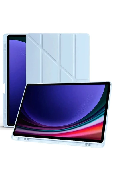 Samsung Galaxy X610 Tab S9 FE Plus 12.4 Kılıf Kalemlikli Mars Tablet Kılıfı - Mavi - Resim 2
