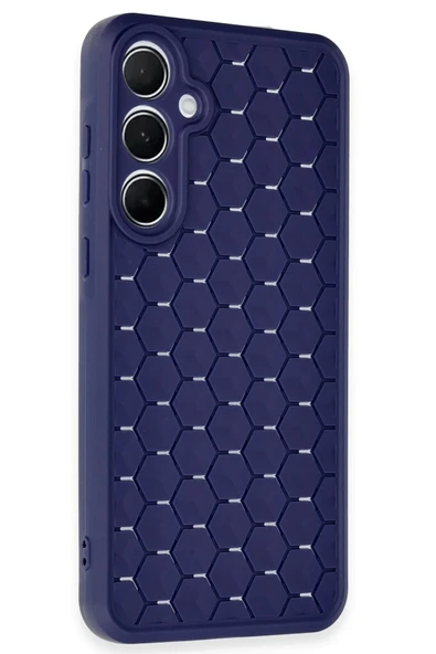 Samsung Galaxy A35 5G Kılıf Petek Silikon Kapak - Lacivert - Resim 2