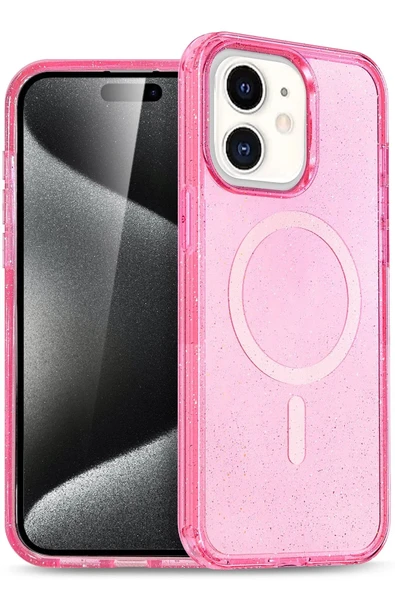 iPhone 12 Kılıf Glow Magsafe Kapak - Pembe ürün görseli 1