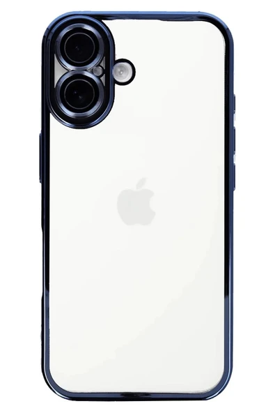 iPhone 16 Kılıf Lensli Silikon - Mavi - 1