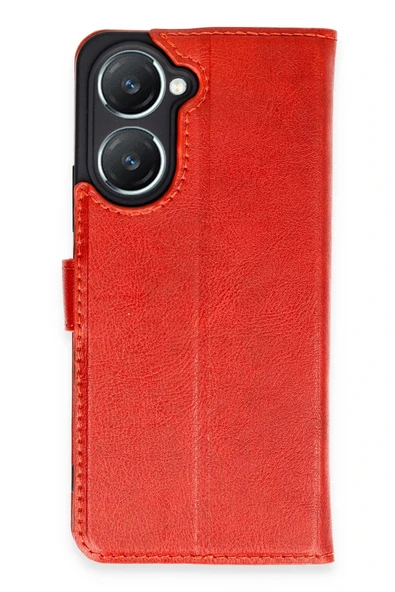 Vivo Y18 Kılıf Trend S Plus Kapaklı Kılıf - Kırmızı ürün görseli 1