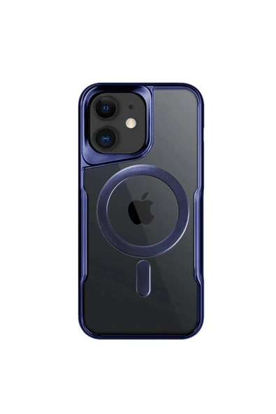 iPhone 12 Kılıf Boyi Magsafe Silikon Kapak - Lacivert ürün görseli 1