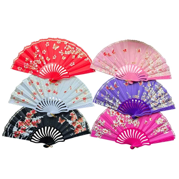 Plastik Kumaş Yelpaze 12 li Karışık OB-051 ürün görseli