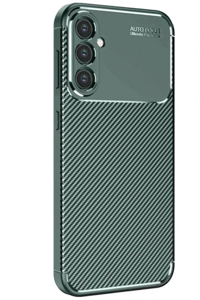 Samsung Galaxy S25 Kılıf Auto Focus Karbon Kapak - Koyu Yeşil ürün görseli 1