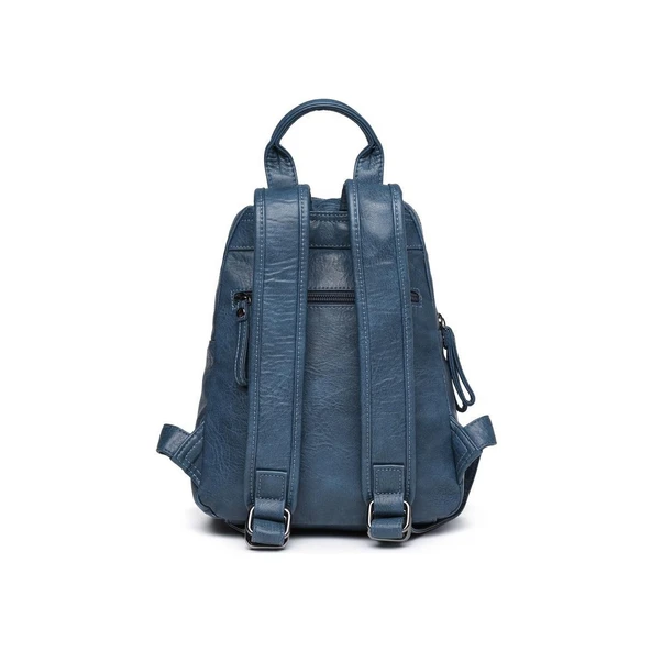 Mini Boy Yıkama Deri Kadın Sırt Çantası 21-K Barcelona 1929 - Resim 2