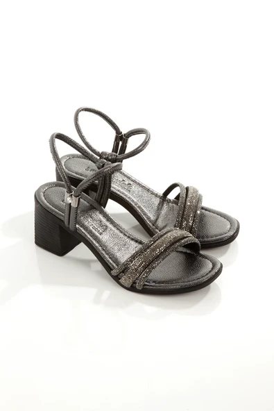 MİA100-Tpk-1119  RAHAT TAŞLI ABİYE  Günlük-Düğün-Eğlence-Tatil  PLATİN Topuklu Ayakkabı - Resim 4