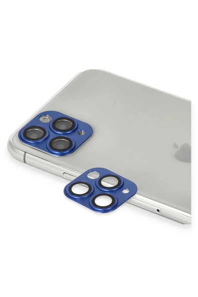 iPhone 11 Pro Max Pers Alüminyum Kamera Lens - Lacivert