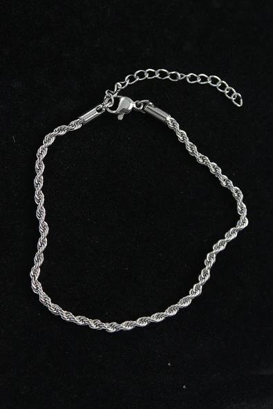 316L Çelik Burgu Model Gümüş Renk Erkek Bileklik - TJ-EB3740 ürün görseli