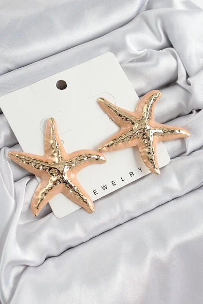 Pirinç Krem Deniz Yıldızı Model Vintage Kadın Küpe - TJ-BKP10867 ürün görseli