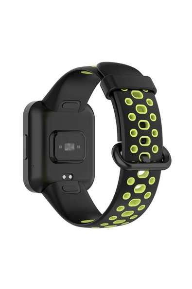Xiaomi Redmi Watch 2 Spor Delikli Kordon - Siyah-Yeşil - 2