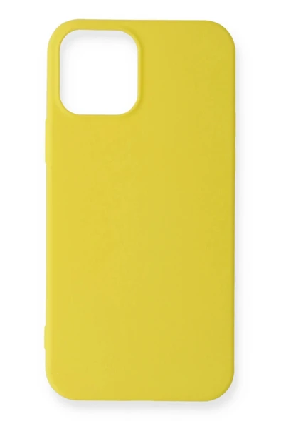 iPhone 12 Mini Kılıf First Silikon - Sarı - 1