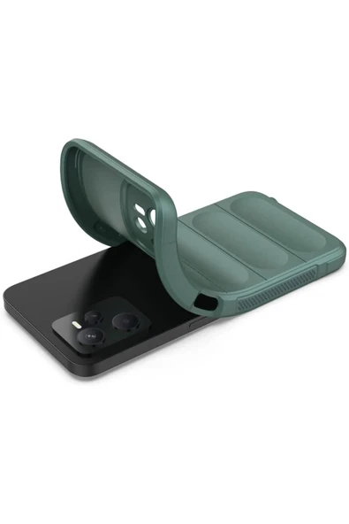 Realme C35 Kılıf Optimum Silikon - Koyu Yeşil - 4