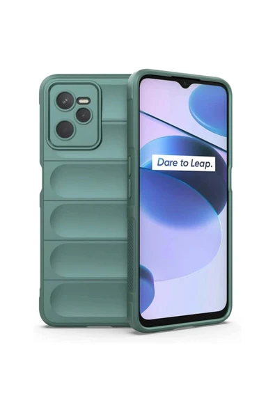 Realme C35 Kılıf Optimum Silikon - Koyu Yeşil - 1