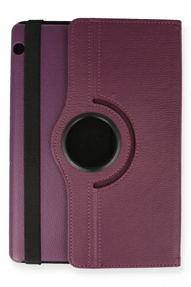 Huawei MediaPad T5 10 Kılıf 360 Tablet Deri Kılıf - Mürdüm - Resim 2