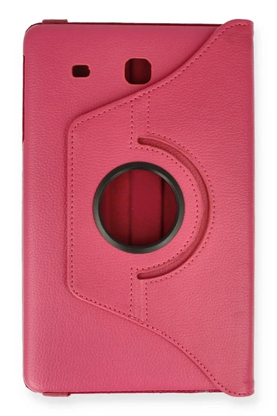 Samsung Galaxy T560 Tab E 9.7 Kılıf 360 Tablet Deri Kılıf - Pembe - Resim 2