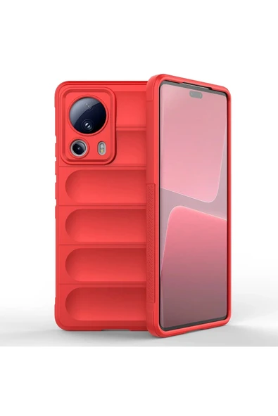 Xiaomi Mi 13 Lite Kılıf Optimum Silikon - Kırmızı - 1