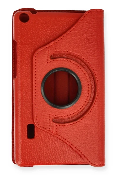 Huawei MediaPad T3 7 Kılıf 360 Tablet Deri Kılıf - Kırmızı - Resim 2