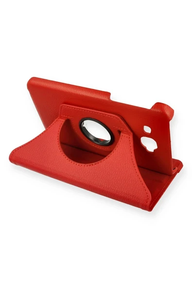 Samsung Galaxy T280 Tab A 7 Kılıf 360 Tablet Deri Kılıf - Kırmızı