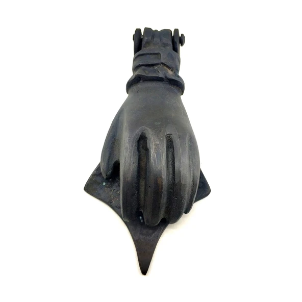 Antika Tarz Dekoratif Pirinç El Kapı Tokmağı, Taktak - 167x75 mm, Oksit ürün görseli