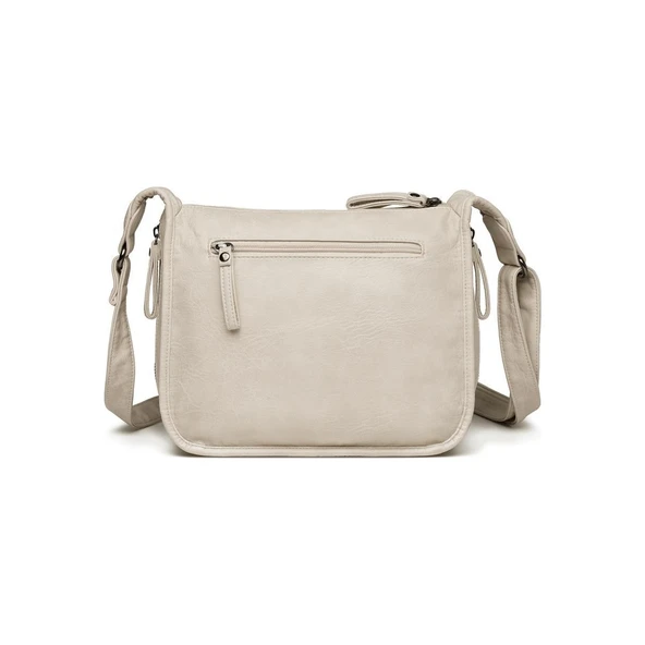 Yıkama Deri Postacı Askılı Kadın Çantası 21-K Barcelona 1934 - Resim 2