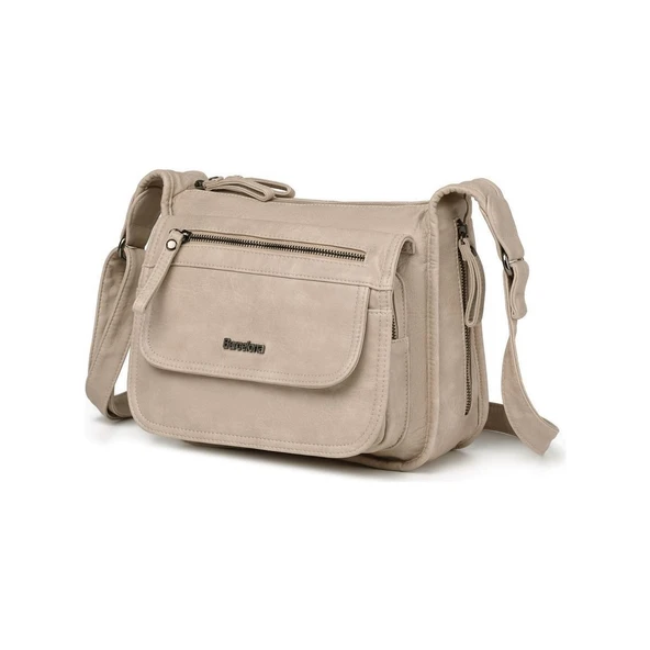 Yıkama Deri Postacı Askılı Kadın Çantası 21-K Barcelona 1934 - 3