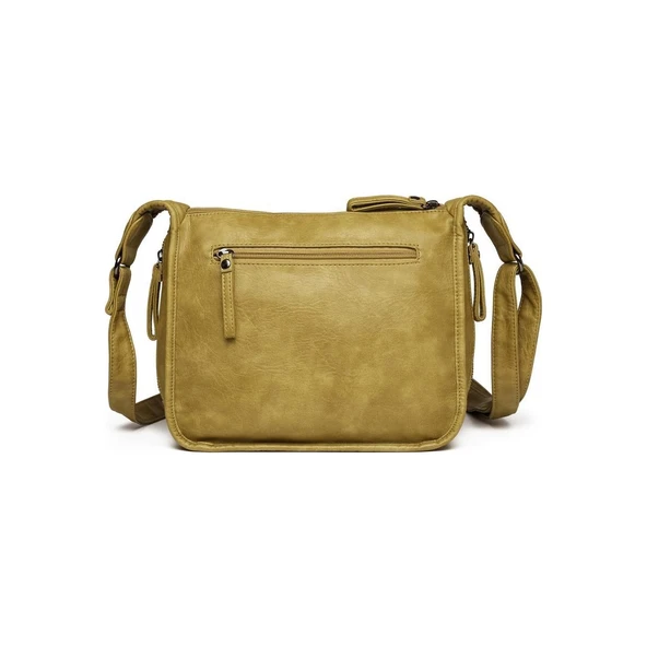 Yıkama Deri Postacı Askılı Kadın Çantası 21-K Barcelona 1934 - Resim 2