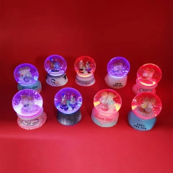 Dekoratif Mini Boy Sevgililer Kar Küresi ürün görseli 1