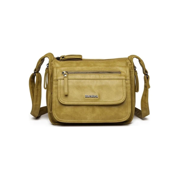 Yıkama Deri Postacı Askılı Kadın Çantası 21-K Barcelona 1934 ürün görseli