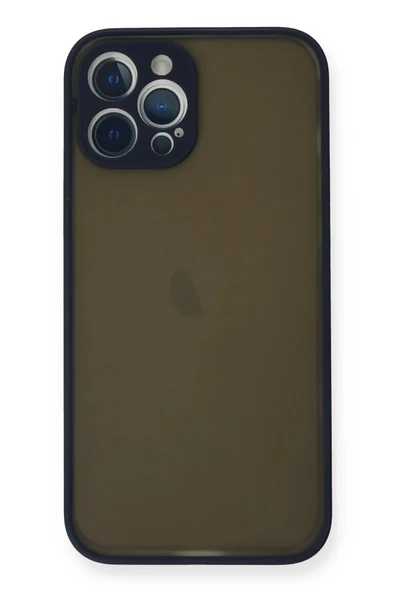 iPhone 12 Pro Kılıf Montreal Silikon Kapak - Lacivert - 1