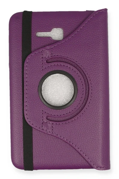 Samsung Galaxy T110 / T113 Tab 3 Lite 7 Kılıf 360 Tablet Deri Kılıf - Mürdüm - Resim 2