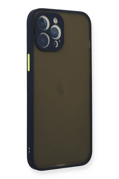 iPhone 12 Pro Kılıf Montreal Silikon Kapak - Lacivert - 2