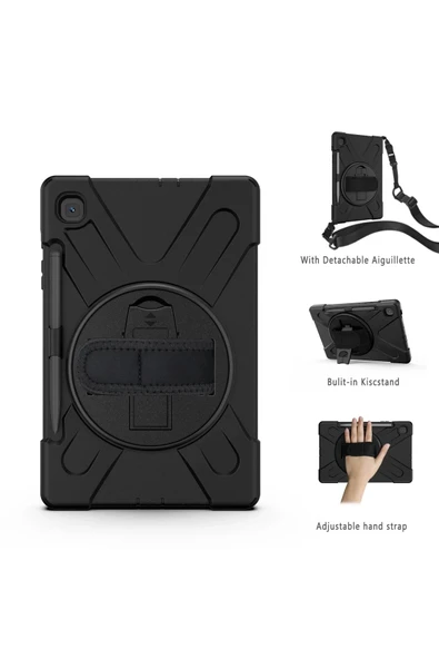 Samsung Galaxy P610 Tab S6 Lite 10.4 Kılıf Amazing Tablet Kapak - Siyah - Resim 3