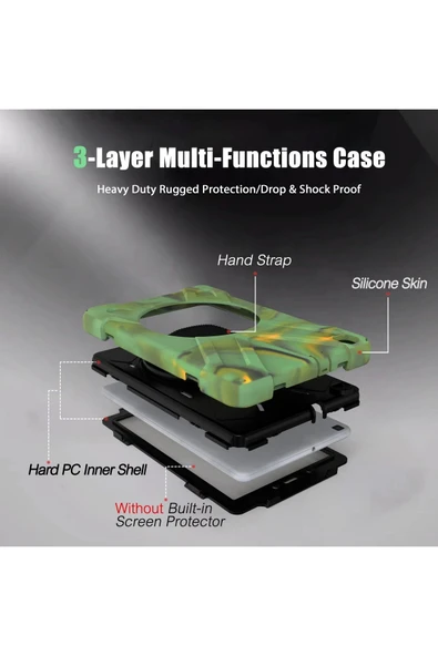 Samsung Galaxy T290 Tab A 8 Kılıf Amazing Tablet Kapak - Kamuflaj - Resim 4