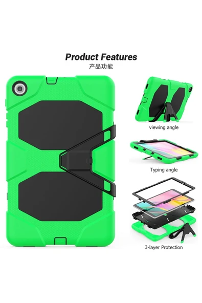Samsung Galaxy T510 Tab A 10.1 Kılıf Griffin Tablet Kapak - Yeşil - Resim 4