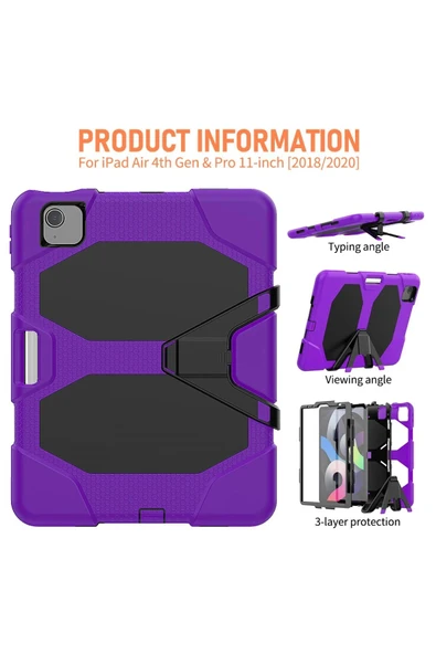 iPad Pro 11 (2020) Kılıf Griffin Tablet Kapak - Mor - Resim 3